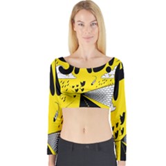 Have Meant  Tech Science Future Sad Yellow Street Long Sleeve Crop Top by Mariart