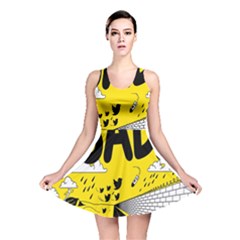 Have Meant  Tech Science Future Sad Yellow Street Reversible Skater Dress by Mariart