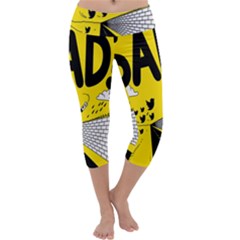 Have Meant  Tech Science Future Sad Yellow Street Capri Yoga Leggings by Mariart