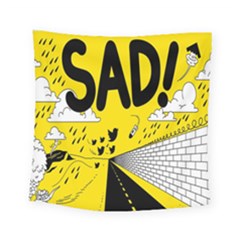 Have Meant  Tech Science Future Sad Yellow Street Square Tapestry (small) by Mariart