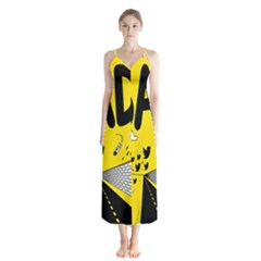 Have Meant  Tech Science Future Sad Yellow Street Chiffon Maxi Dress