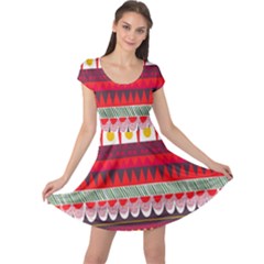 Fabric Aztec Red Line Polka Circle Wave Chevron Star Cap Sleeve Dresses by Mariart