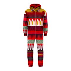 Fabric Aztec Red Line Polka Circle Wave Chevron Star Hooded Jumpsuit (kids) by Mariart