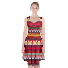 Fabric Aztec Red Line Polka Circle Wave Chevron Star Racerback Midi Dress by Mariart