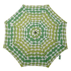 Polkadot Polka Circle Round Line Wave Chevron Waves Green White Hook Handle Umbrellas (small) by Mariart