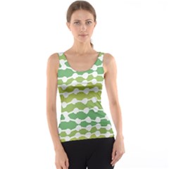 Polkadot Polka Circle Round Line Wave Chevron Waves Green White Tank Top by Mariart