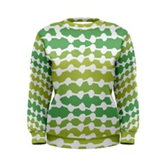 Polkadot Polka Circle Round Line Wave Chevron Waves Green White Women s Sweatshirt by Mariart