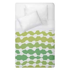 Polkadot Polka Circle Round Line Wave Chevron Waves Green White Duvet Cover (single Size) by Mariart