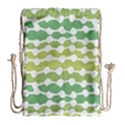 Polkadot Polka Circle Round Line Wave Chevron Waves Green White Drawstring Bag (Large) View1