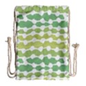 Polkadot Polka Circle Round Line Wave Chevron Waves Green White Drawstring Bag (Large) View2