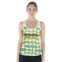 Polkadot Polka Circle Round Line Wave Chevron Waves Green White Racer Back Sports Top by Mariart