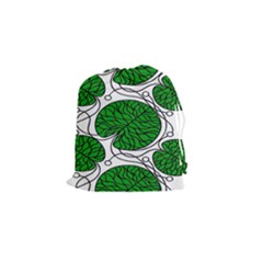 Leaf Green Drawstring Pouches (small) 