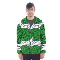 Leaf Green Hooded Wind Breaker (men) by Mariart