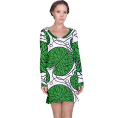 Leaf Green Long Sleeve Nightdress by Mariart