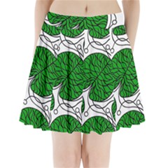 Leaf Green Pleated Mini Skirt