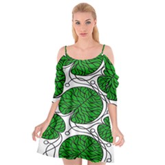 Leaf Green Cutout Spaghetti Strap Chiffon Dress