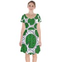 Leaf Green Short Sleeve Bardot Dress View1