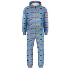 Miniature Car Buses Trucks School Buses Hooded Jumpsuit (men)  by Mariart