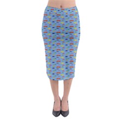 Miniature Car Buses Trucks School Buses Midi Pencil Skirt by Mariart