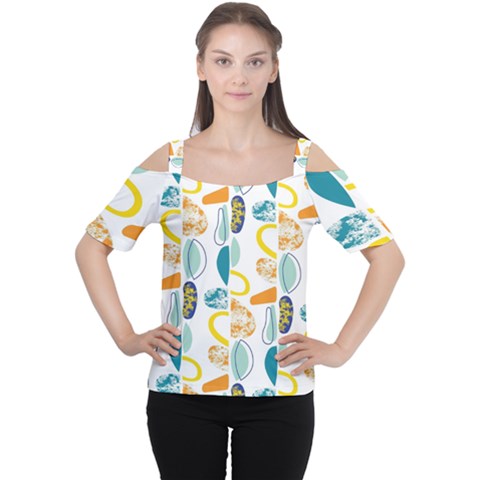 Pebbles Texture Mid Century Women s Cutout Shoulder Tee by Mariart