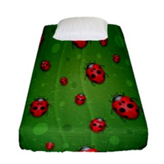 Ladybugs Red Leaf Green Polka Animals Insect Fitted Sheet (single Size) by Mariart