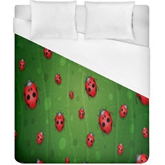 Ladybugs Red Leaf Green Polka Animals Insect Duvet Cover (california King Size) by Mariart