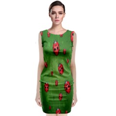 Ladybugs Red Leaf Green Polka Animals Insect Classic Sleeveless Midi Dress