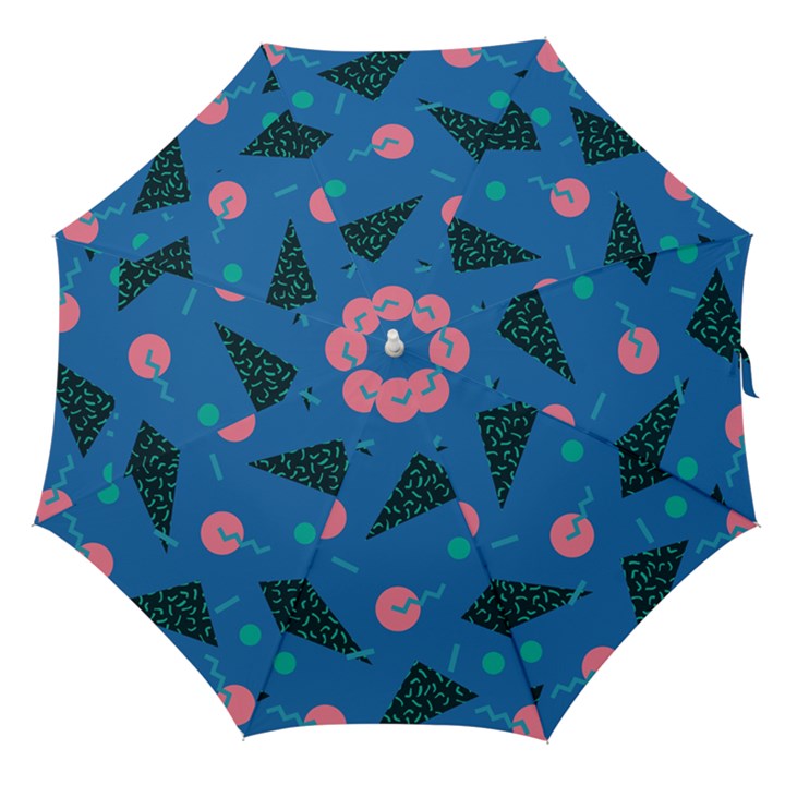 Seamless Triangle Circle Blue Waves Pink Straight Umbrellas