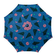 Seamless Triangle Circle Blue Waves Pink Golf Umbrellas by Mariart