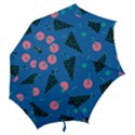 Seamless Triangle Circle Blue Waves Pink Hook Handle Umbrellas (Large) View2