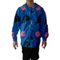 Seamless Triangle Circle Blue Waves Pink Hooded Wind Breaker (Kids) View1