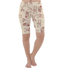 Sheep Goats Paper Scissors Cropped Leggings  by Mariart