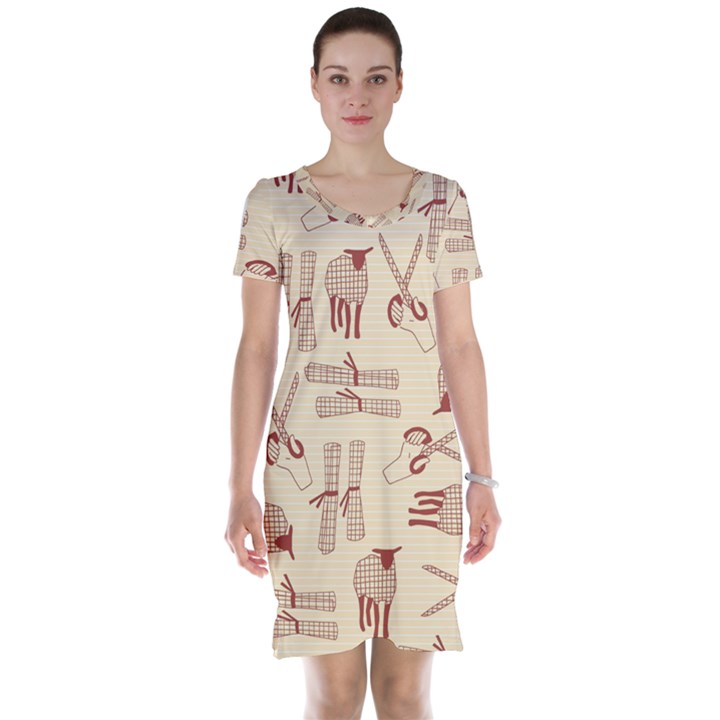 Sheep Goats Paper Scissors Short Sleeve Nightdress