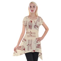 Sheep Goats Paper Scissors Short Sleeve Side Drop Tunic by Mariart