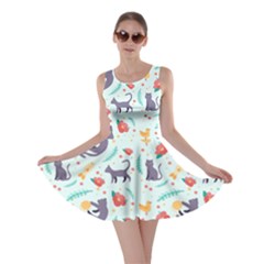 Redbubble Animals Cat Bird Flower Floral Leaf Fish Skater Dress by Mariart