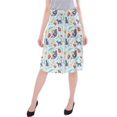 Redbubble Animals Cat Bird Flower Floral Leaf Fish Midi Beach Skirt by Mariart