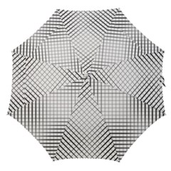 Simple Pattern Waves Plaid Black White Straight Umbrellas by Mariart