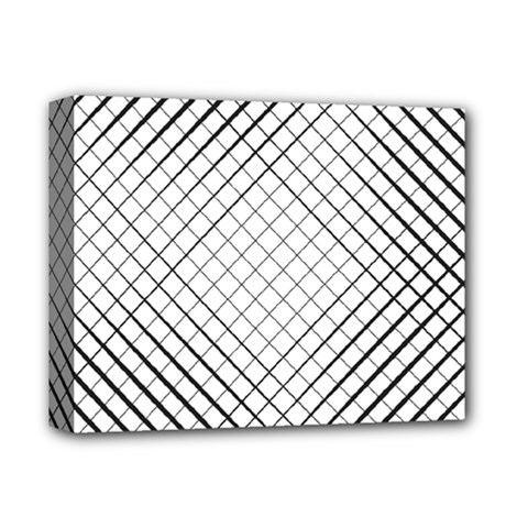 Simple Pattern Waves Plaid Black White Deluxe Canvas 14  X 11  by Mariart