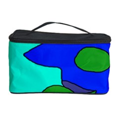 Visual Face Blue Orange Green Mask Cosmetic Storage Case by Mariart