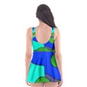 Visual Face Blue Orange Green Mask Skater Dress Swimsuit View2