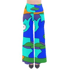 Visual Face Blue Orange Green Mask Pants by Mariart