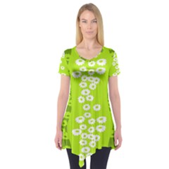 Sunflower Green Short Sleeve Tunic  by Mariart