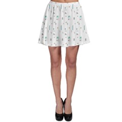 White Triangle Wave Waves Chevron Polka Circle Skater Skirt by Mariart