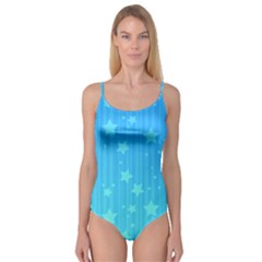 Star Blue Sky Space Line Vertical Light Camisole Leotard  by Mariart