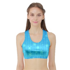 Star Blue Sky Space Line Vertical Light Sports Bra With Border by Mariart