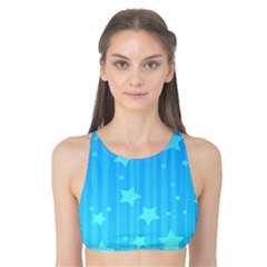 Star Blue Sky Space Line Vertical Light Tank Bikini Top