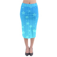 Star Blue Sky Space Line Vertical Light Midi Pencil Skirt