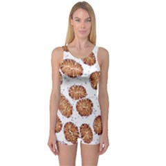 Formalin Paraffin Human Stomach Stained Bacteria Brown One Piece Boyleg Swimsuit by Mariart