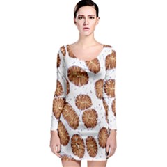 Formalin Paraffin Human Stomach Stained Bacteria Brown Long Sleeve Bodycon Dress by Mariart