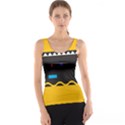 Bright Polka Wave Chevron Yellow Black Tank Top View1